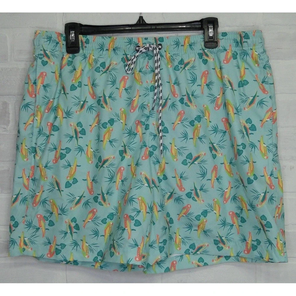 Tackle & Tides Men's sz Large Trunks Tropical parrots  New w/o‎ Tags